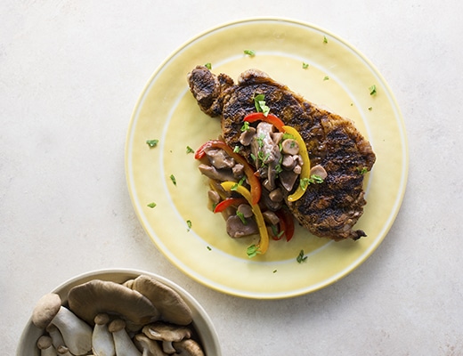 Grilled Steak with Melissa’s Chef’s Mix Mushroom Medley