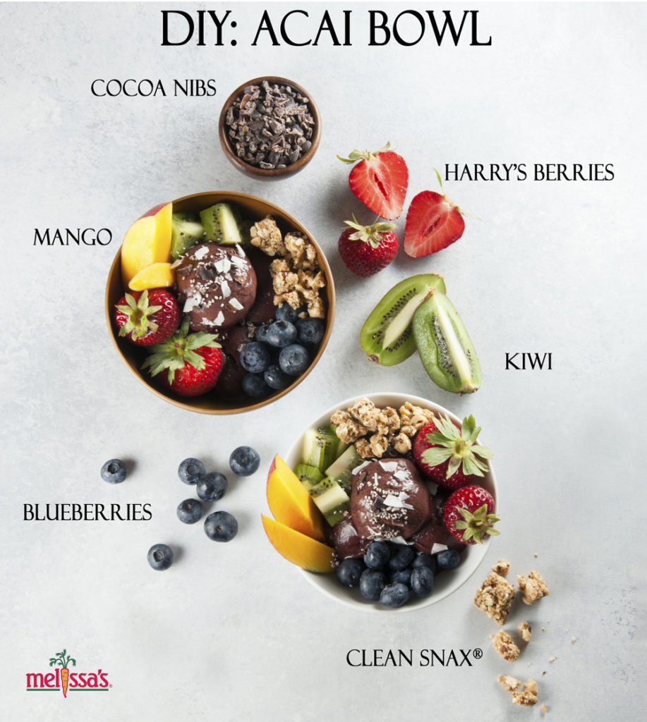 vegan breakfast, acai bowl, clean snax, harry's berries 