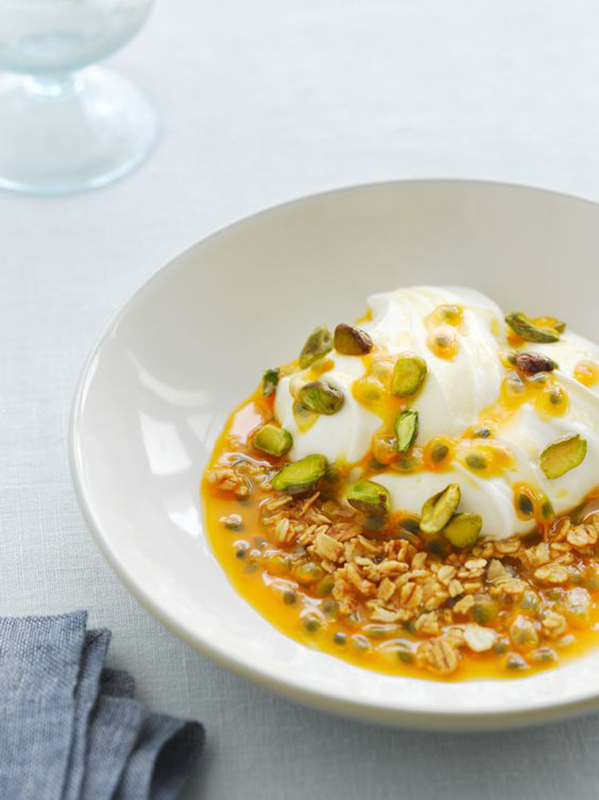 Coconut Yogurt with Passion Fruit and Crunchy Granola l coconut yogurt with passion fruit
