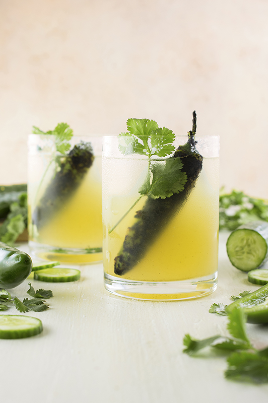 Know Your Chile Peppers: The Ultimate Guide l roasted jalapeno and cucumber margarita cocktail