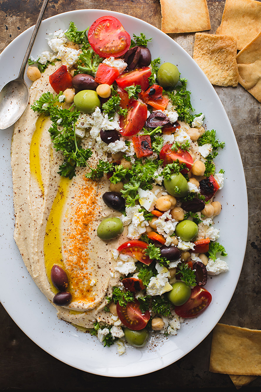 20 Healthy Tailgating Recipes that Score l loaded hummus