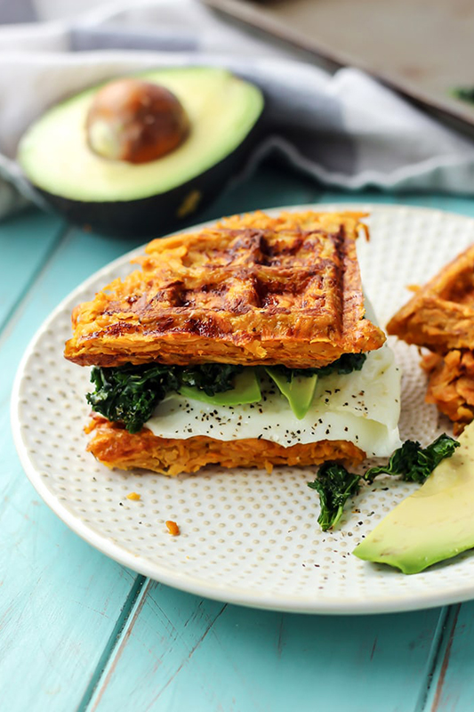 The Best of Whole30 Recipe Roundup l paleo sweet potato waffle breakfast sandwich