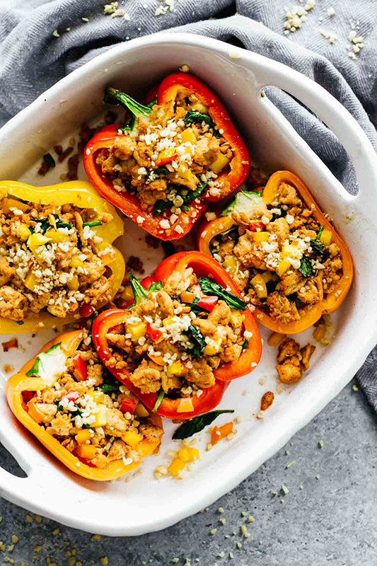 The Best of Whole30 Recipe Roundup l spicy southwest whole30 stuffed peppers