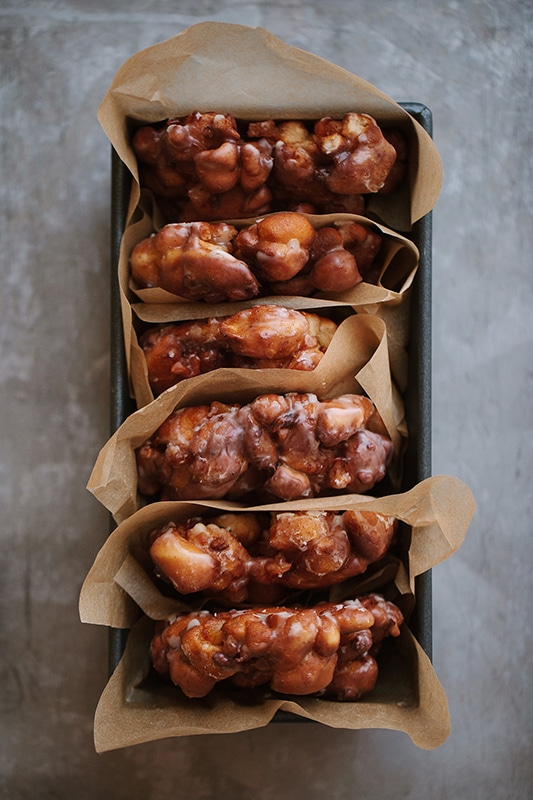 20+ Amazing Apple Recipes for Fall l apple pecan fritters with brown butter glaze