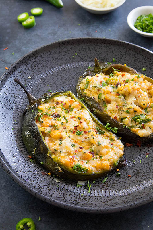 25 delicious ways to spice up National Pepper Month l cajun shrimp stuffed poblano peppers