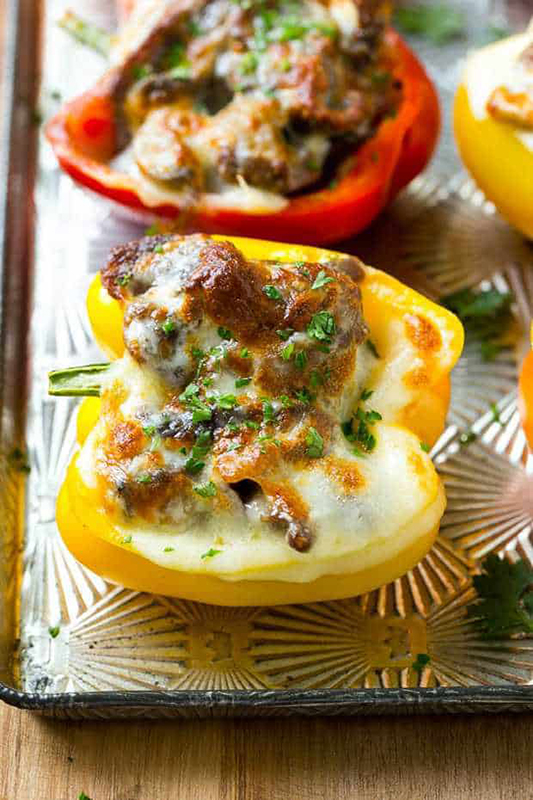 25 delicious ways to spice up National Pepper Month l philly cheesesteak stuffed peppers