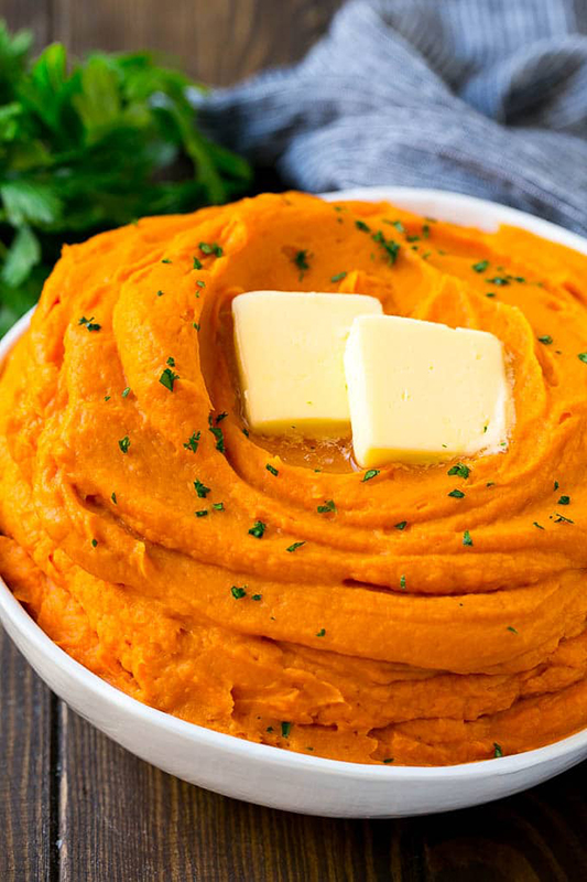 Healthy Thanksgiving Sides Recipe Roundup l mashed sweet potatoes