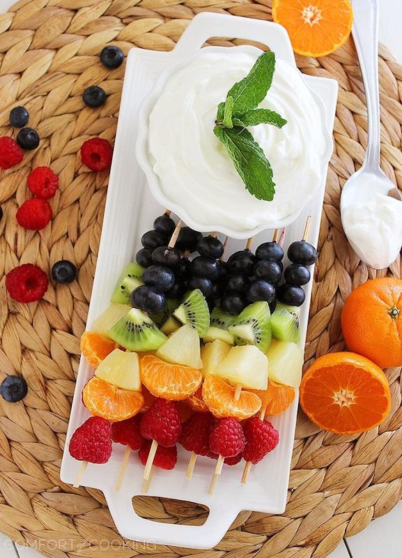 Fruit platter, fruit with yogurt dip, fresh fruit platter, yogurt fruit dip