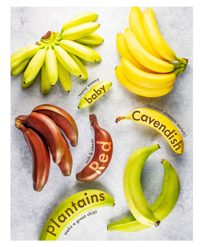 bananas, specialty bananas, visual guide on bananas